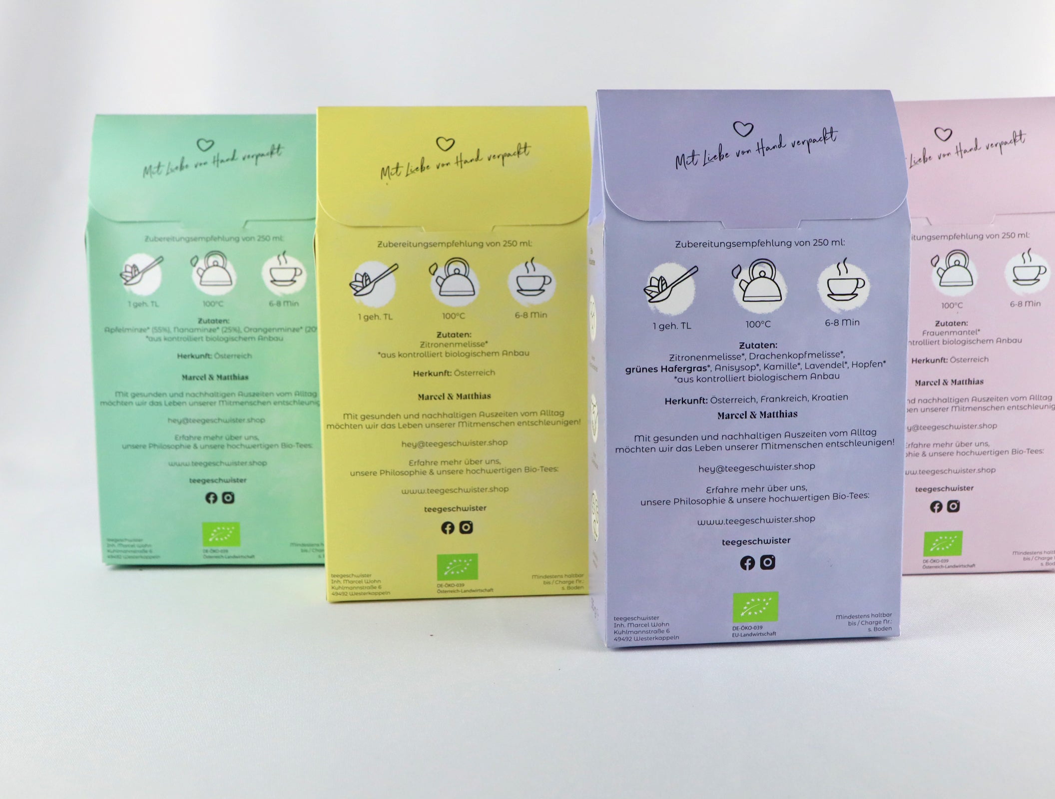 Verschiedene Bio Teesorten