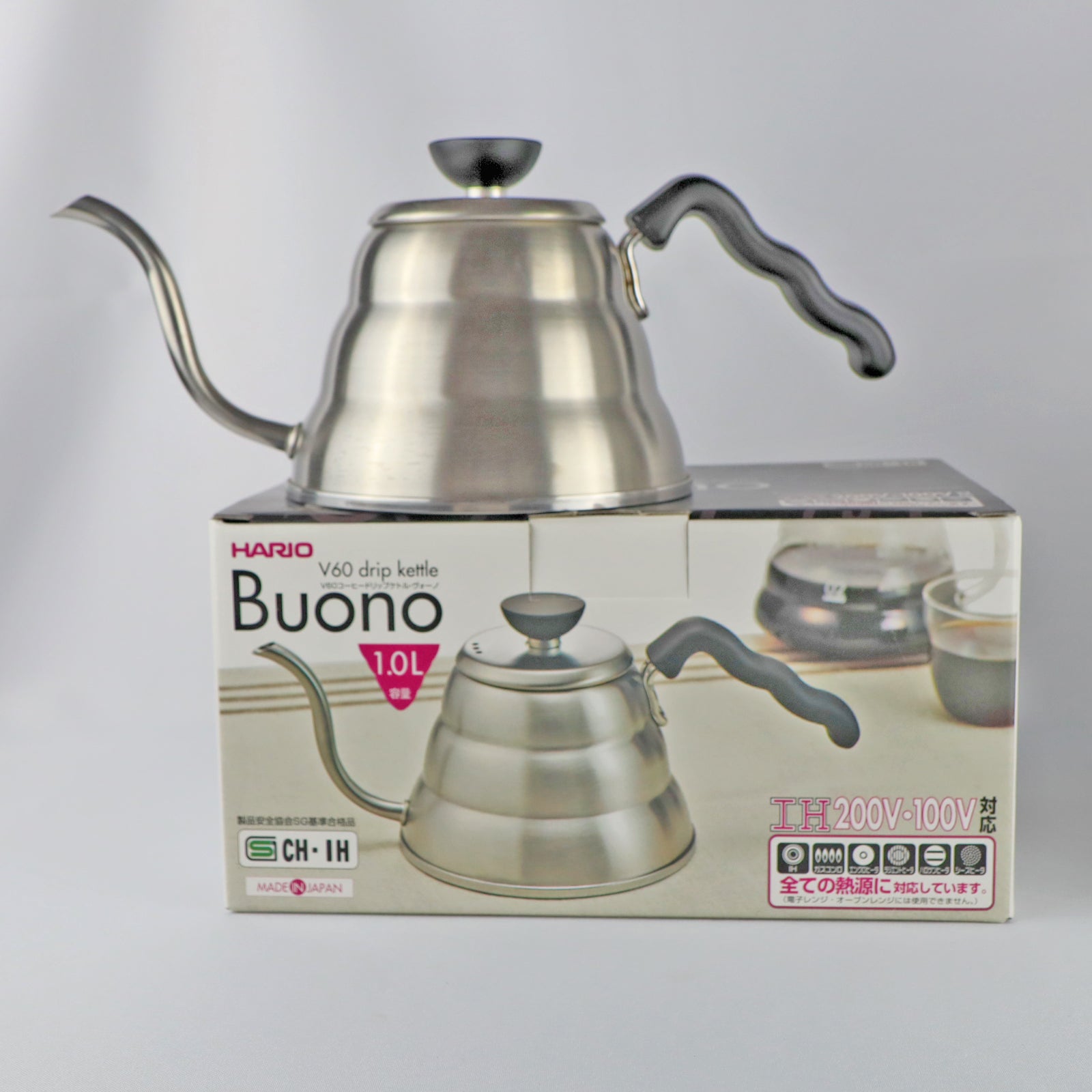 Hario Schwanenhals-Wasserkocher V60 Buono 1,0 l Edelstahl