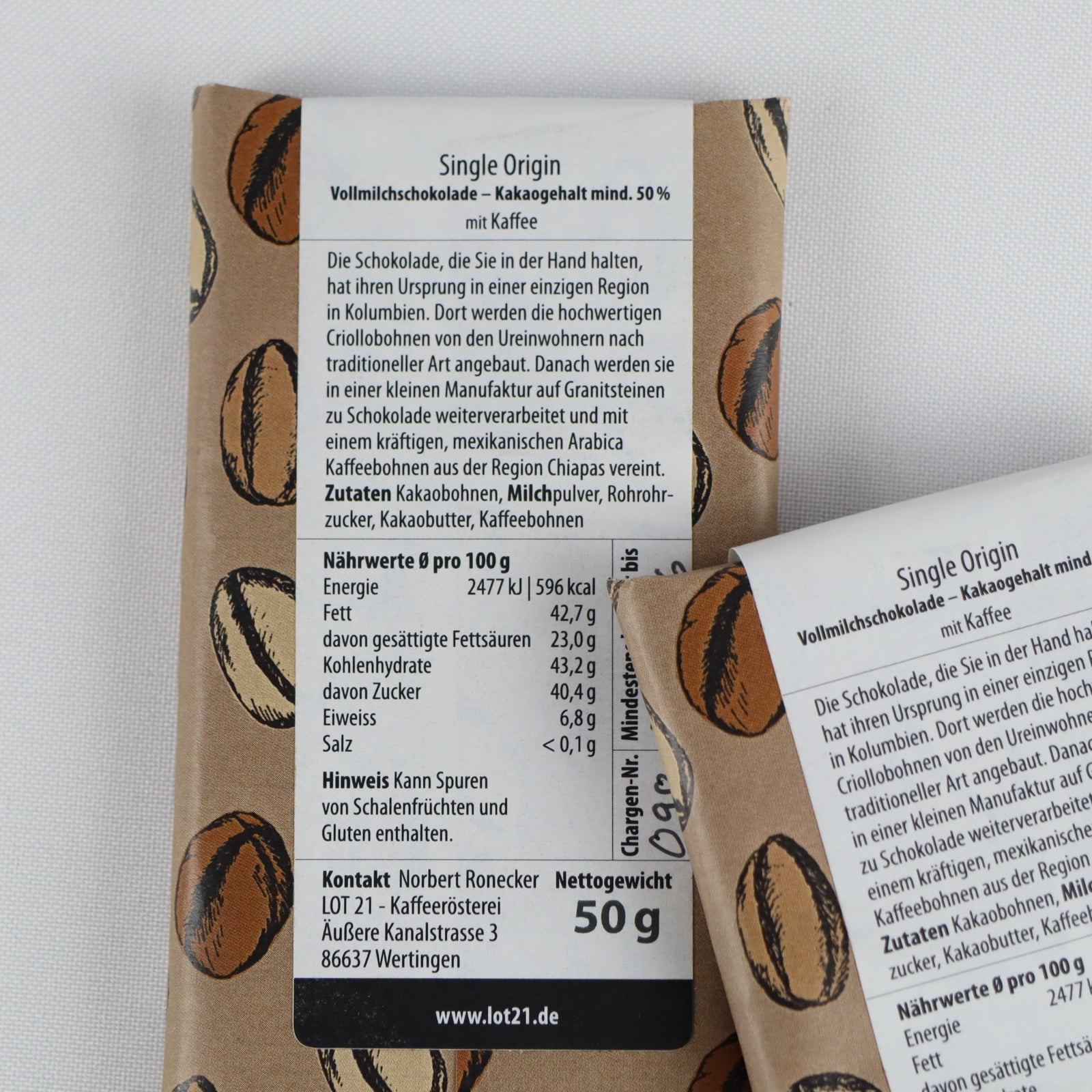 Vollmilchschokolade mit Kaffee