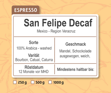 DECAF SAN FELIPE - entkoffeiniert