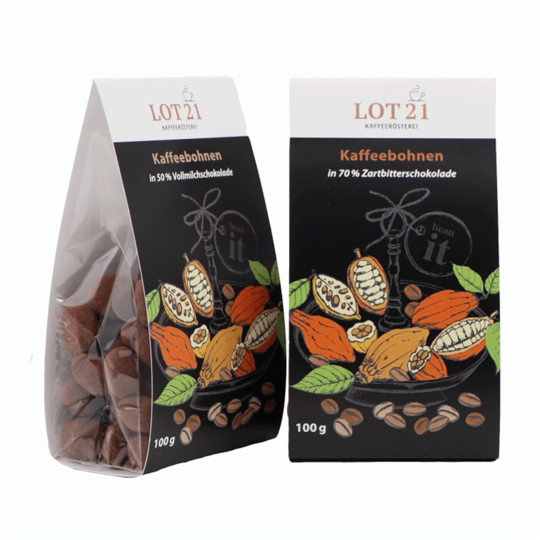 Schokolierde Kaffeebohnen