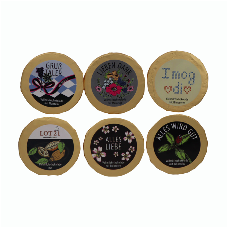 Verschiedene Schokotaler